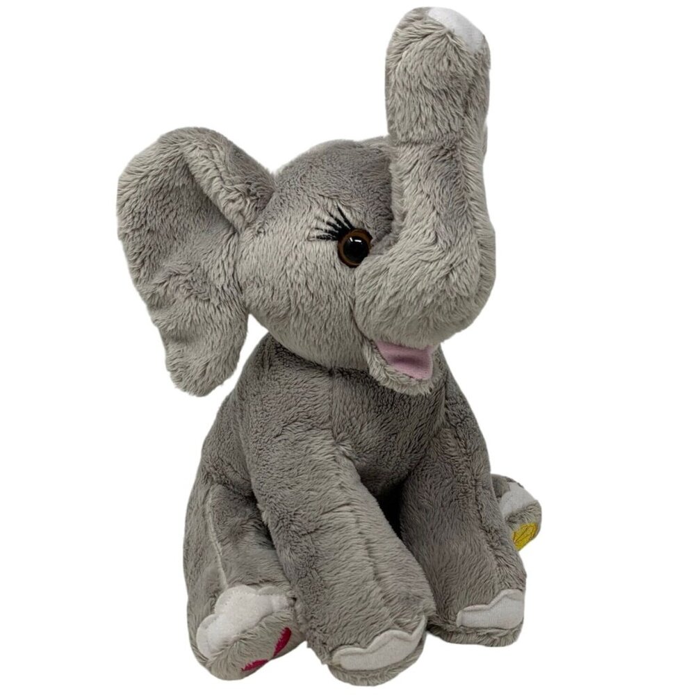 ABC Plush Elephant with Heart Lemon Embroidered Feet 10 Inch Gray Girl Scouts